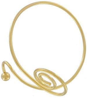 14K Gold GP Upper Arm Cuff Bracelet Scroll USA Spiral  