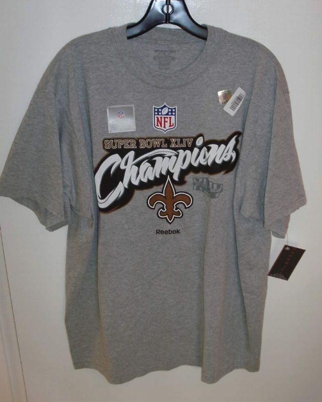 NFL Mens Reebok N.O. Saints Super Bowl XLIV T Shirt NEW  