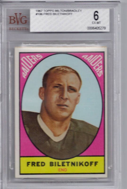 1967 Topps Milton Bradley Fred Biletnikoff AFL BVG 6  