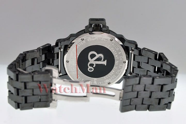 Jacob & Co Womens Black Ceramic Diamond Watch 2.95ct  