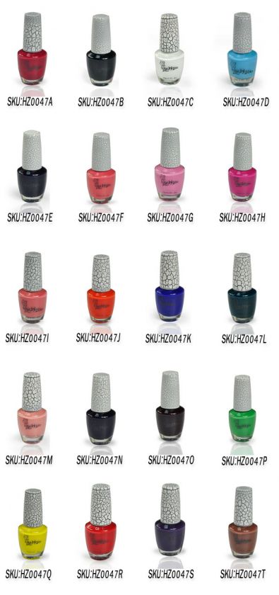 20 pcs Different Color SHATTER CRACKLE CRACK STYLE NAIL ART TIPS 