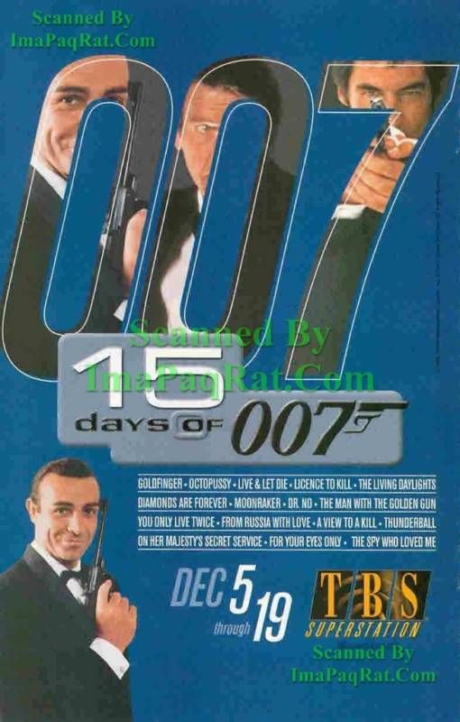 James Bond 15 days of 007 TBS Superstation Print Ad  