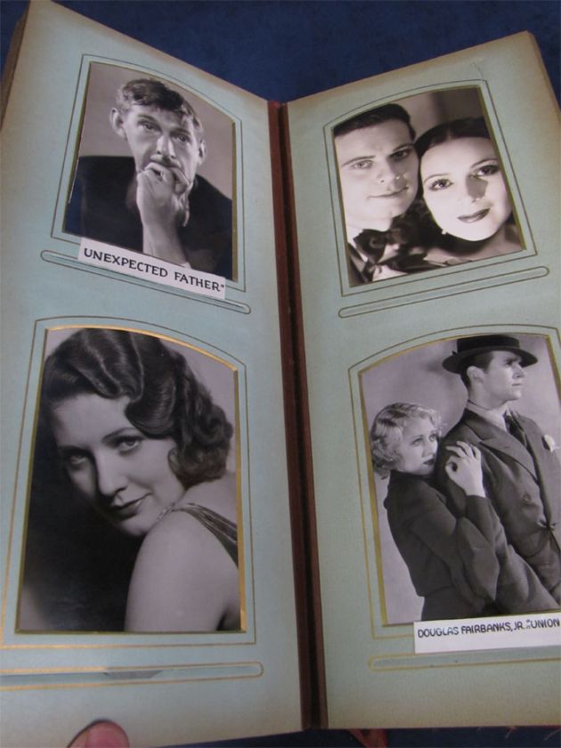 Vintage Ornate Wooden Photo Album of Hollywood Stars  