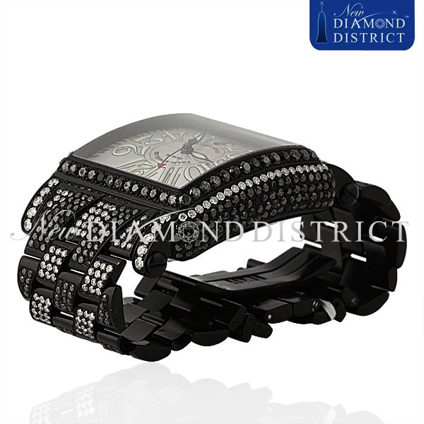 36.49CT BLACK & WHITE FULL DIAMOND FRANCK MULLER KING CONQUISTADOR 