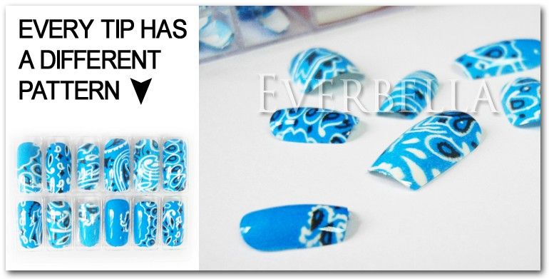 60 PCS Printed Pre Design Decorated False Full Nail Tips 206 4  