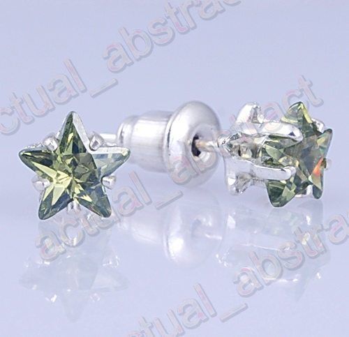 wholesale star 36pair CZ earring stud&display 6x6mm  