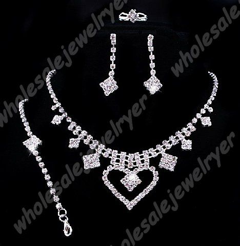 6set Rhinestone&alloy Necklace&earring&ring&bracelet  