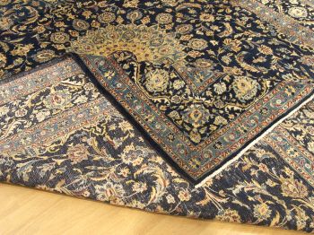 10x13 Antique Handmade Soft Wool Persian Isfahan Rug  