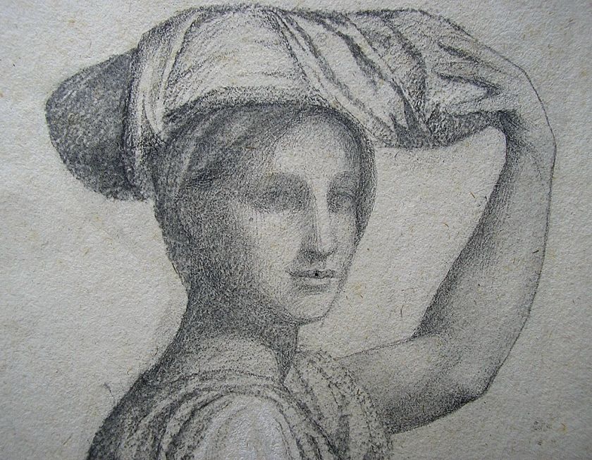 SUPERB ANTIQUE DRAWING FIGURE STUDIES c1890 FRANCE  