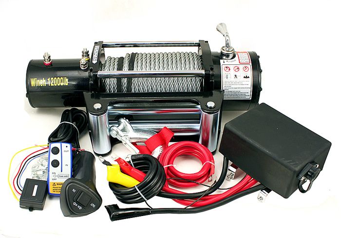 New 12000 LBS 12V Recovery Electric Winch Truck SUV 12000LB Free 