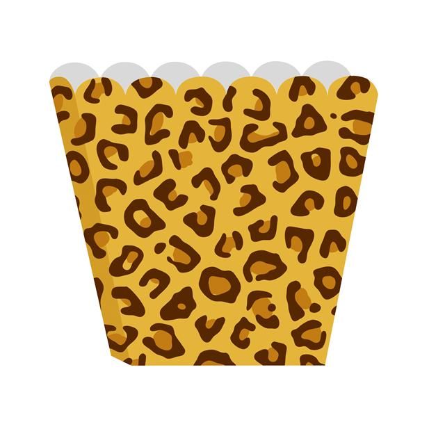 Leopard Print Party Treat Boxes Popcorn Style Boxes x 8 £6.49