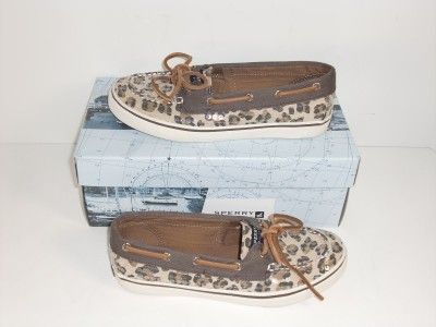   Top Sider Bahama Skimmer 3.5 M Leopard Girls Youth Boat Shoes  