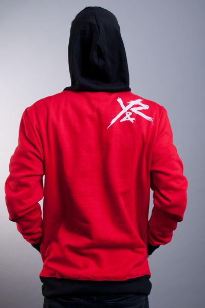 NEW MENS YOUNG & RECKLESS RED BLACK LOGO HOODIE HOODED SWEATSHIRT SIZE 