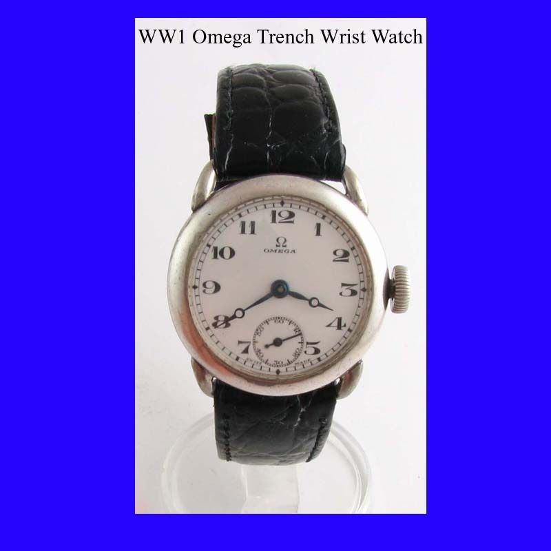 WW1 Mint Silver Omega Officers Trench Deco Watch 1917  