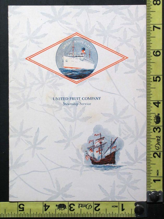 1932 U.S.S. Calamares United Fruit Co. Illustrated Breakfast Menu 