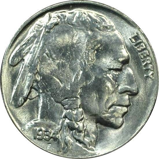 1934 P INDIAN HEAD 5c BUFFALO NICKEL PCGS MS65 GORGEOUS & RARE BLAZING 