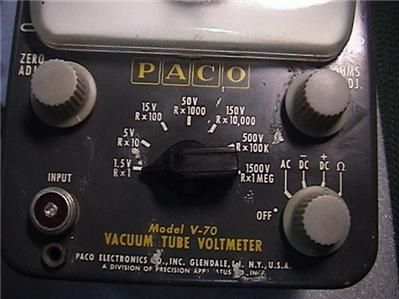 1950s PACO V 70 VTVM HAM RADIO VACUUM TUBE VOLT METER  