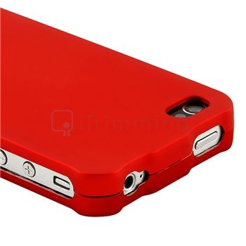 on rubber coated case compatible with apple iphone 4 4s red quantity 1 