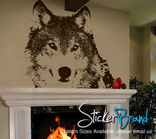 Vinyl Wall Decal Sticker Wolf Face  