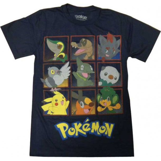 Pokemon Black & White Characters Men Anime T shirt (Navy Blue)  