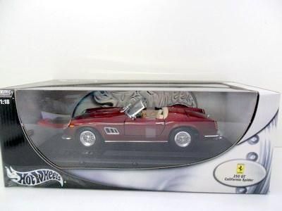 HOT WHEELS 1/18 25727 FERRARI 250 GT CALIFORNIA SPIDER MAROON  