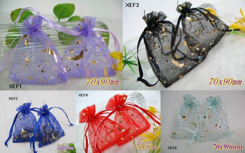 50 Organza Gift Bags Jewelry Wedding Favor 7x9cm XEF3  