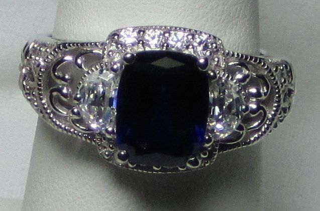  Xavier Absolute & Kashmir Sapphire 925 Ring SZ 7  