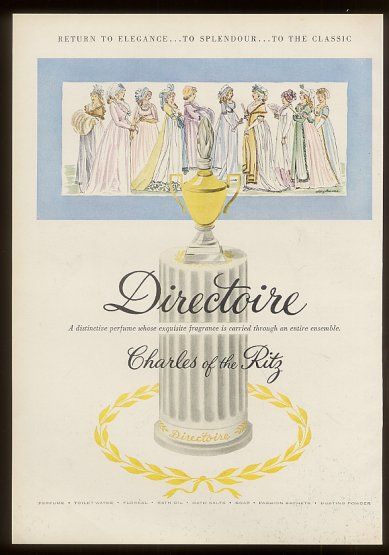 1950 Charles of the Ritz Directoire perfume print ad  