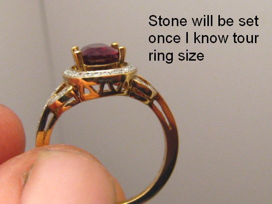 TOP NOBLE RED VVS SPINEL & Diamond Ring 14k Gold  