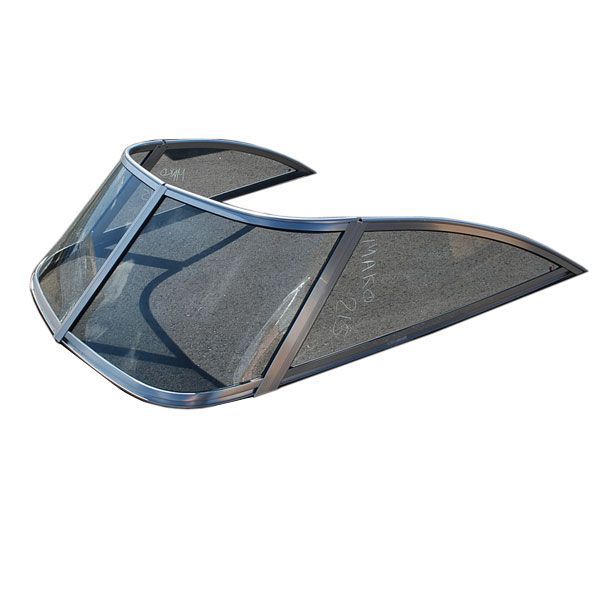 MAKO 215 ALUMINUM 4 PIECE 56 IN GLASS BOAT WINDSHIELD  