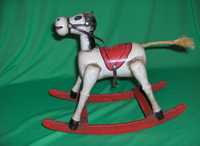 Estate Wooden Toy Rocking Horse Music Box Enesco  