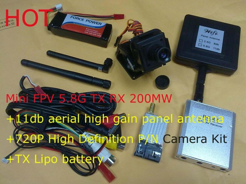 8G FPV Video TX RX 3KM +11db antenna +720 PAL Camera  