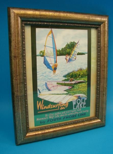 SOUTH SHORE LINE Windsurfing Wolf Lake Framed Print  