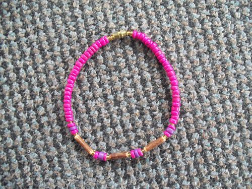 Pink Bead Anklet 9  