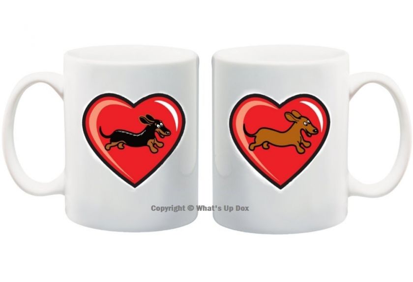 DACHSHUND LOVE MUGS SMOOTH, LONGHAIR, WIREHAIR, DAPPLE & PIEBALD 