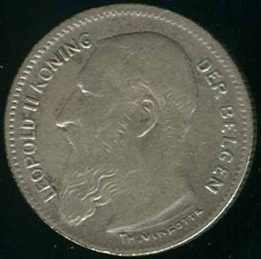 BELGIUM SCARCE 50 CENTS 1909 SILVER COIN LOOK  