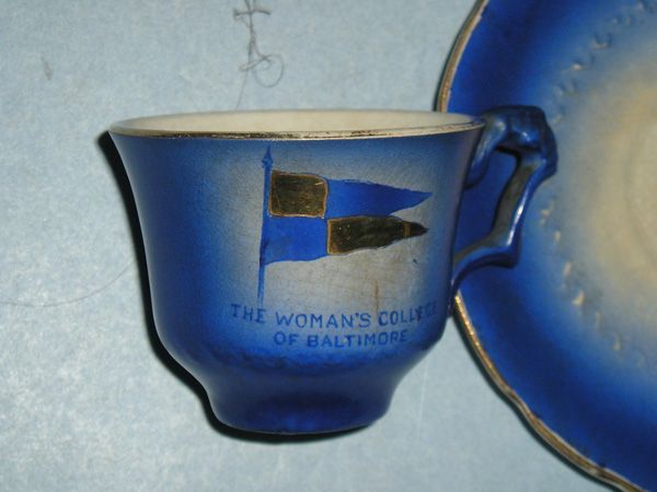 Vintage 1890s The Womans College of Baltimore Tea Cup & Saucer 