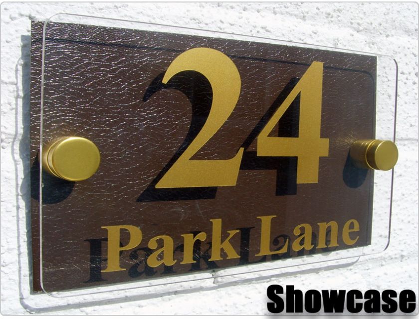 MODERN HOUSE SIGN / PLAQUE / DOOR / NUMBER / GLASS EFFECT ACRYLIC 