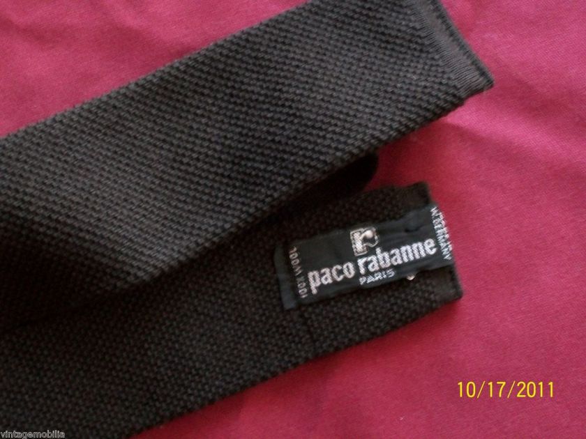   RABANNE PARIS 100%WOOL MENS TIE FORMAL NECKWEAR MADE IN W. GERMANY