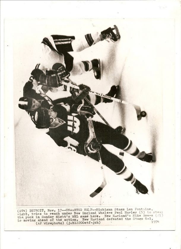 1975 WHL photo Michigan Stags New England Whalers  