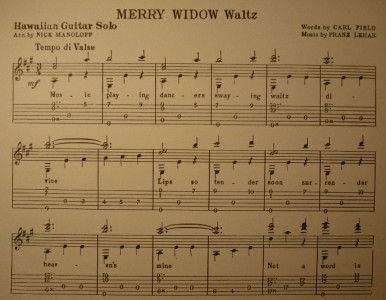 Vintage 1935 MERRY WIDOW WALTZ Sheet Music WHITEMAN (O)  