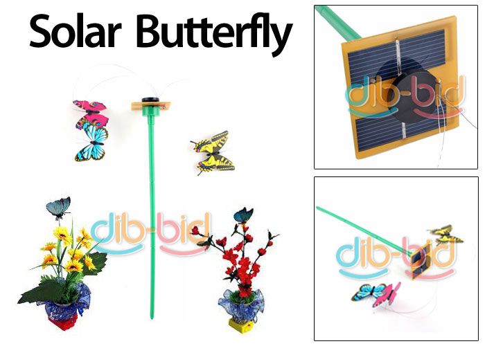 Solar Power Flying Color Butterfly Butterflies Garden Yard Decoration 