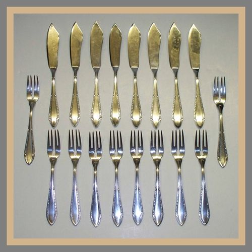  nickel silver berndorf alpacca fish set an antique fish set made 