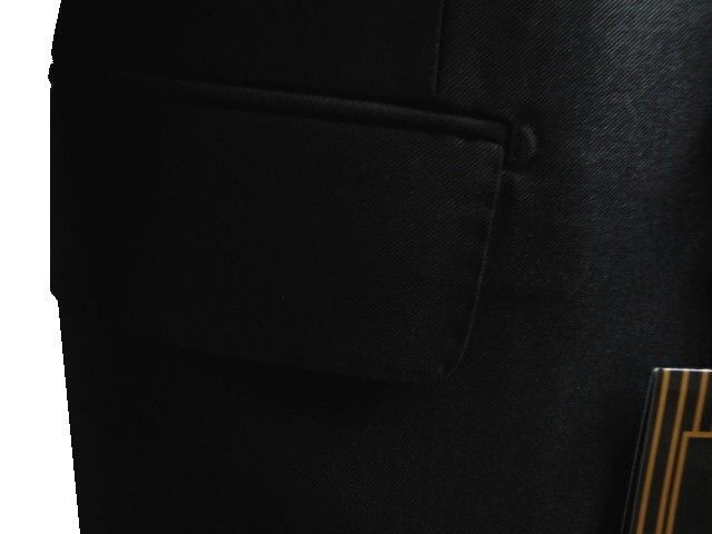 FIORELLI 2B MENS SUIT SHINY JET BLACK SHARKSKIN 34S 34 S FREE UPS 