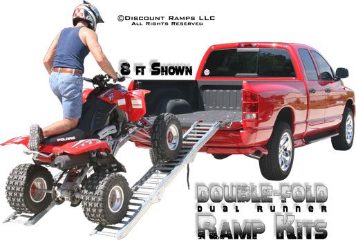 TRIFOLD DUAL TRACK ATV TRUCK TRAILER RAMPS RAMP KIT  