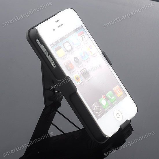 Black Swivel Holster Stand Silde Hard Case Cover Belt Clip For iphone4 