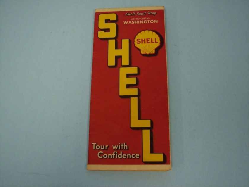 BN455 Vintage Shell Oil Metro Washington DC Gousha Map  