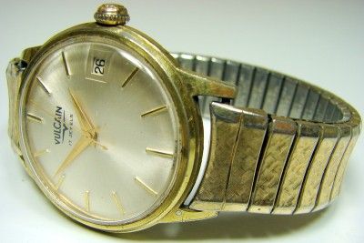 VERY NICE MENS VINTAGE 1950s VULCAIN MECHANICAL WINDING WRIST WATCH 