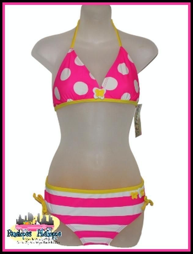 NWT. ST. TROPEZ GIRLS PINK POLKA DOT BIKINI SWIMSUIT SWIMWEAR SIZE 7 