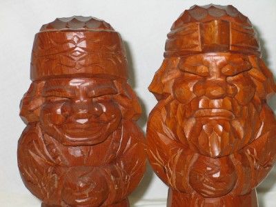 Old Japanese Russian Ainu Carved Wood Folk Art Figures T26  